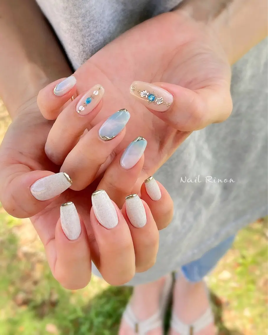 ネイル 夏ネイル ハンドネイル Nail Rinonのネイルデザイン