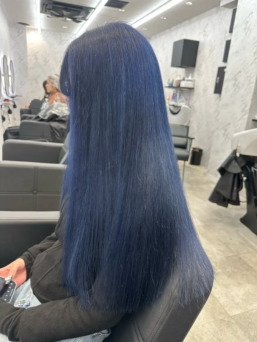 ロング カラー ブルーカラー ブルーパープル パープルカラー ヘアカラー トリートメント カット¥1100 ✂️MIUのヘアスタイル