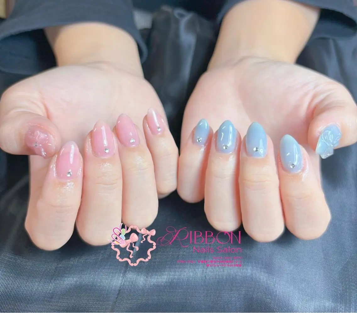 ネイル チークネイル フットネイル フレンチネイル グラデーション 韓国ネイル Ribbonnail salonのネイルデザイン