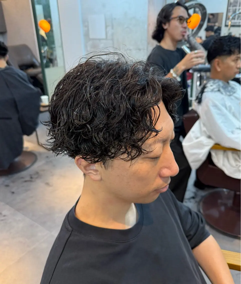 ミディアム パーマ メンズ カット パーマ HARBOR ゆづきのヘアスタイル