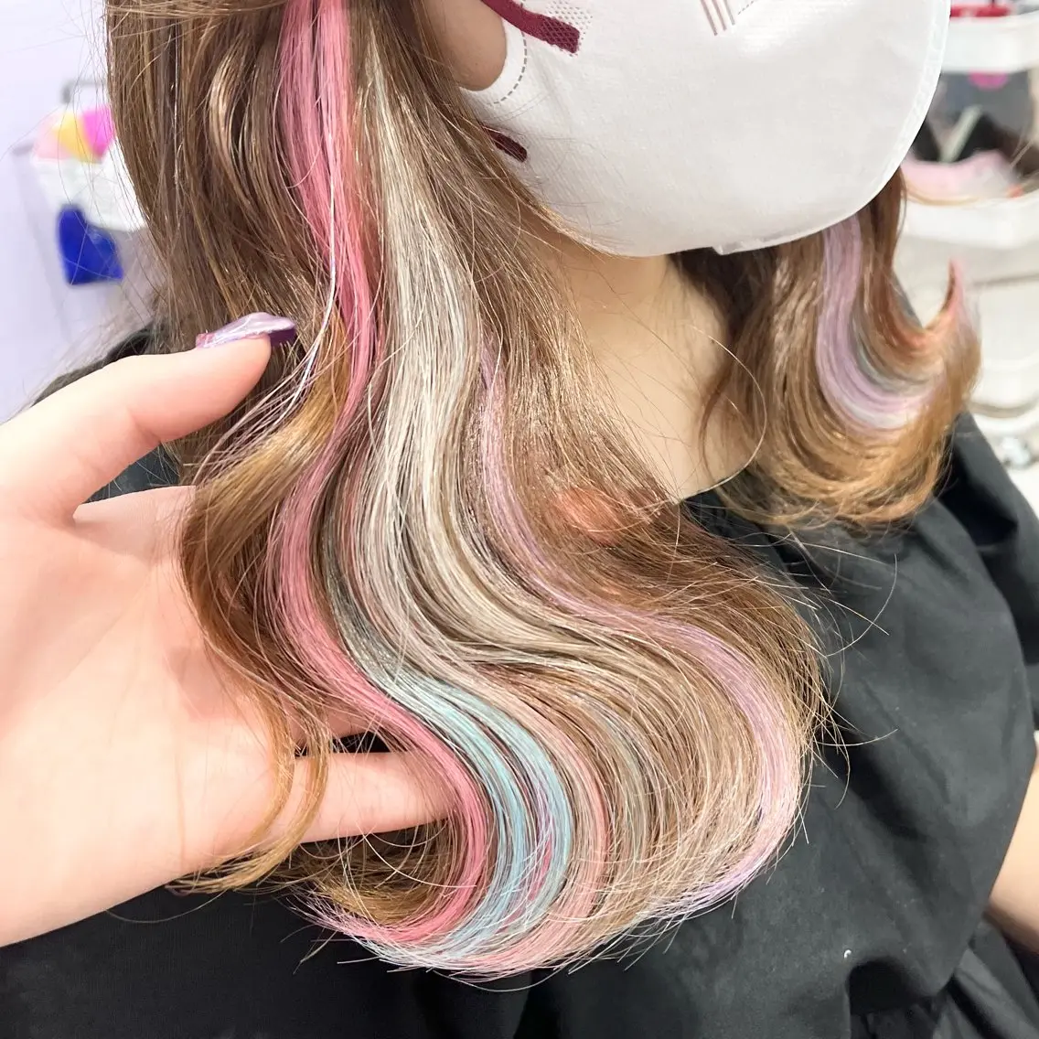 ミディアム エクステ 羽.シールエクステ 🍓 篠田梓のヘアスタイル