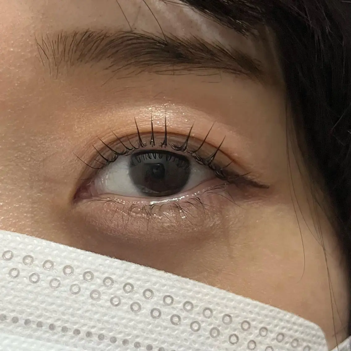 マツエク・マツパ 一重×まつ毛パーマ マツパ ブリーチなしカラー ダブルカラーエクステのヘアスタイル