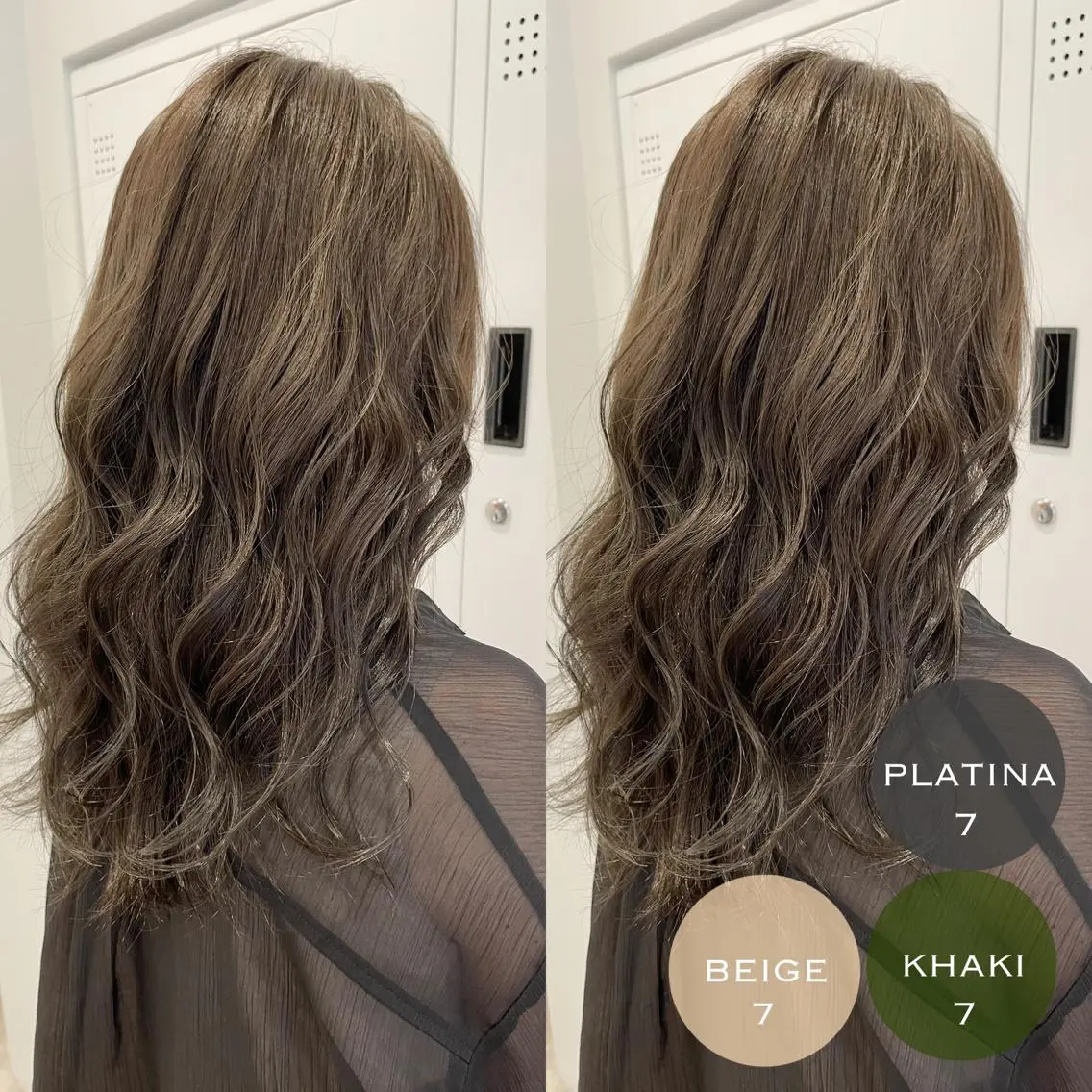 セミロング カラー ヘアアレンジ グレージュ カーキグレージュ 佐々木 裕一のヘアスタイル