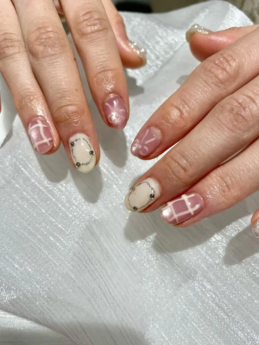 ネイル マグネットネイル ピンク ハンドネイル SEREiN _nailのネイルデザイン