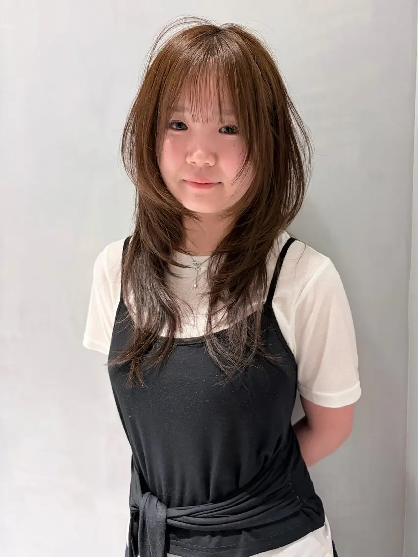 ロング ハッシュカット レイヤーカット Kaede🍁 FILMS 渋谷のヘアスタイル