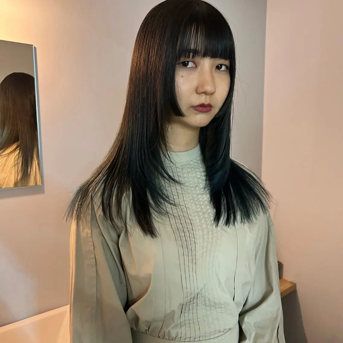 セミロング 顔周りカット 舟橋耀/ブリーチカラ ー/レイヤーカットのヘアスタイル