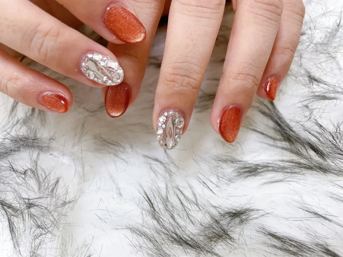 ネイル ジェルネイル 韓国ネイル マグネットネイル メンズネイル パラジェル kiki nail たまプラーザのネイルデザイン