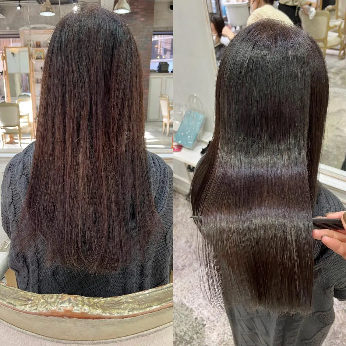 セミロング カラー ヘアカラー トリートメント 本物の髪質改善･ 縮毛矯正専門/庭田のヘアスタイル