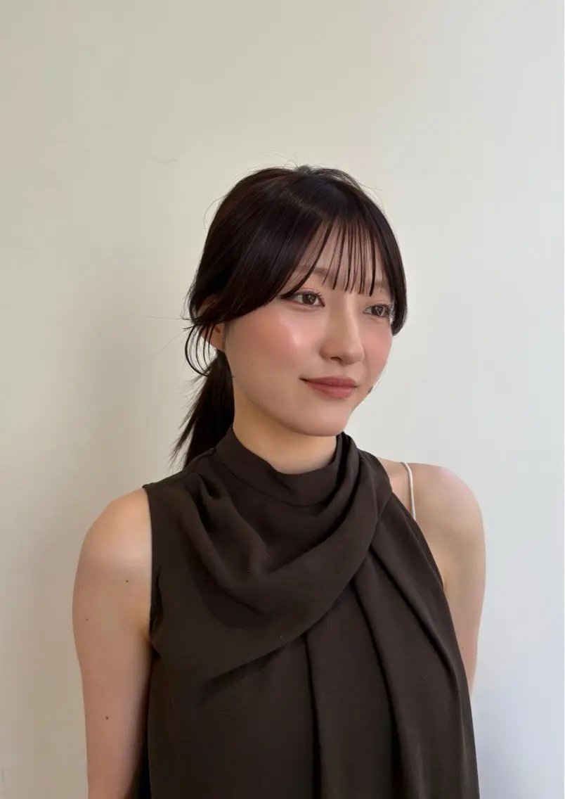 セミロング 顔周りカット 似合わせカット カット ブリーチなし透明感 🪄aoi🤎のヘアスタイル