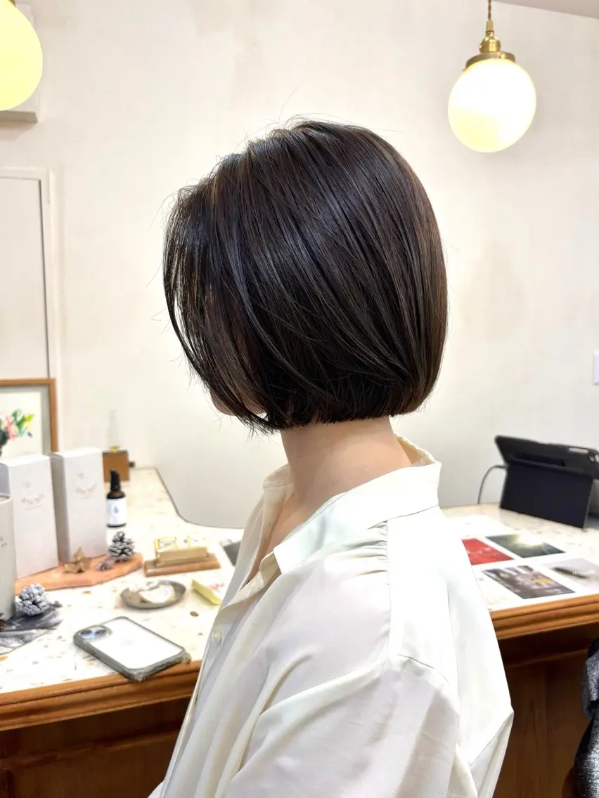 ショート カラー 透明感カラー グレージュ オリーブグレージュ オリーブグレー ボブ ayano🫧 《CIEN》のヘアスタイル