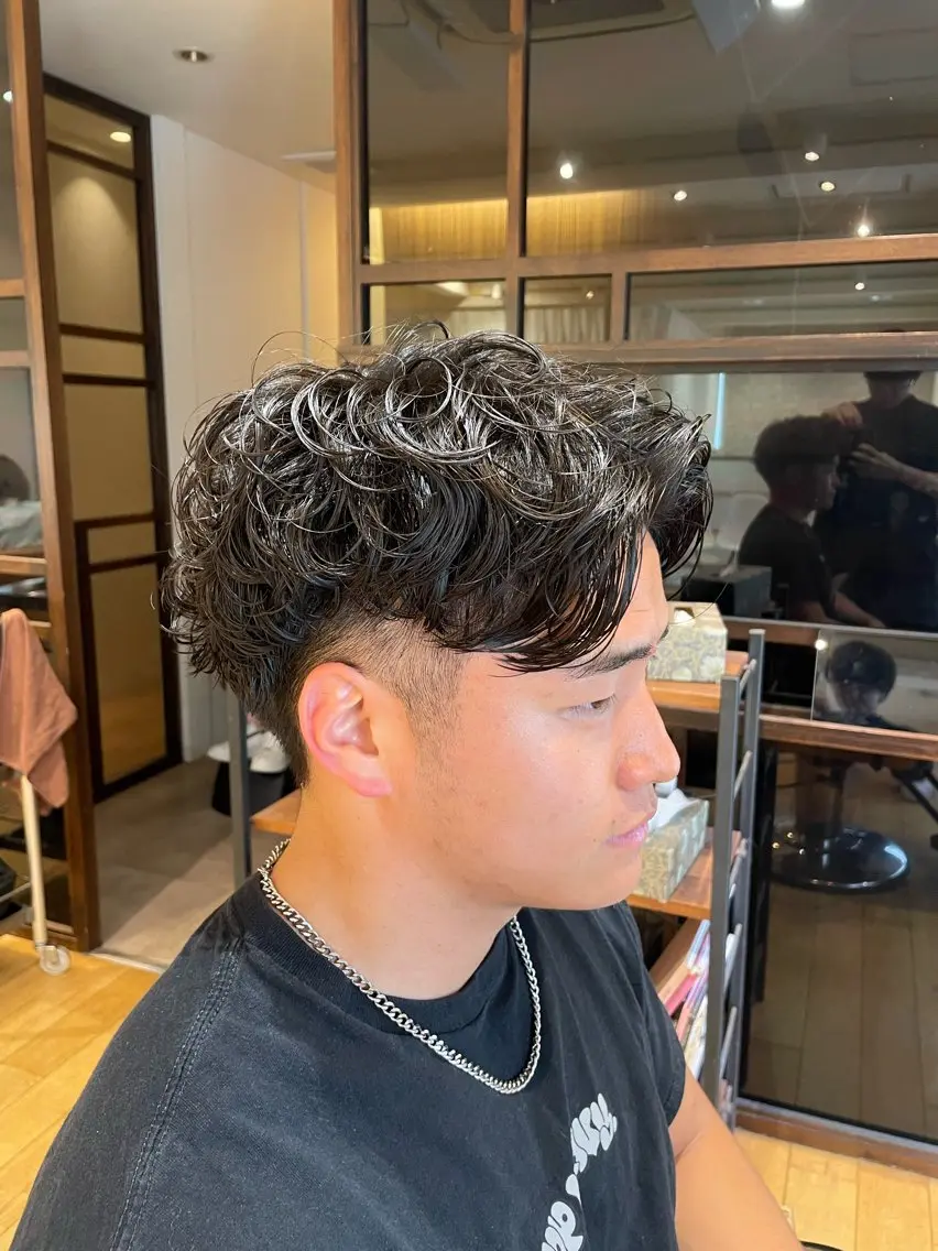ショート パーマ メンズ フェードカット メンズパーマ パーマ/フェード🔥 佐々木波人のヘアスタイル