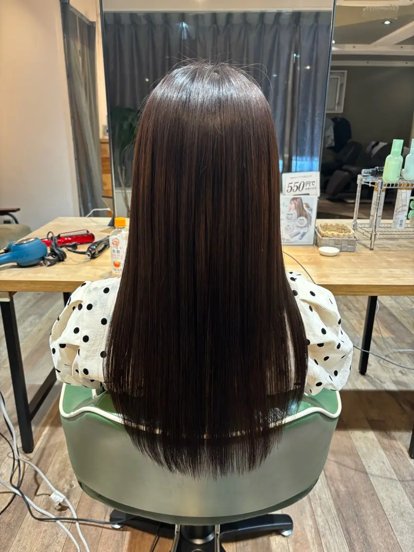 ロング パーマ 縮毛矯正 渡邊 陽大のヘアスタイル
