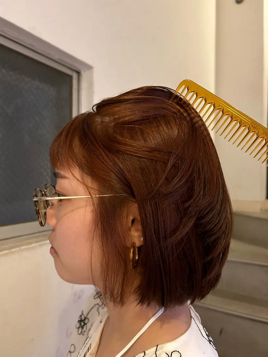 ロング カラー オレンジ テラコッタ 愛結 暖色カラー🎀🩰のヘアスタイル