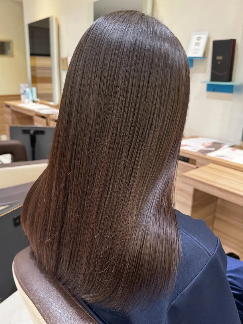 《朝の時間短縮☀️》前髪カット💇‍♀️or毛先カット＋縮毛矯正✨＋トリートメント✨の写真