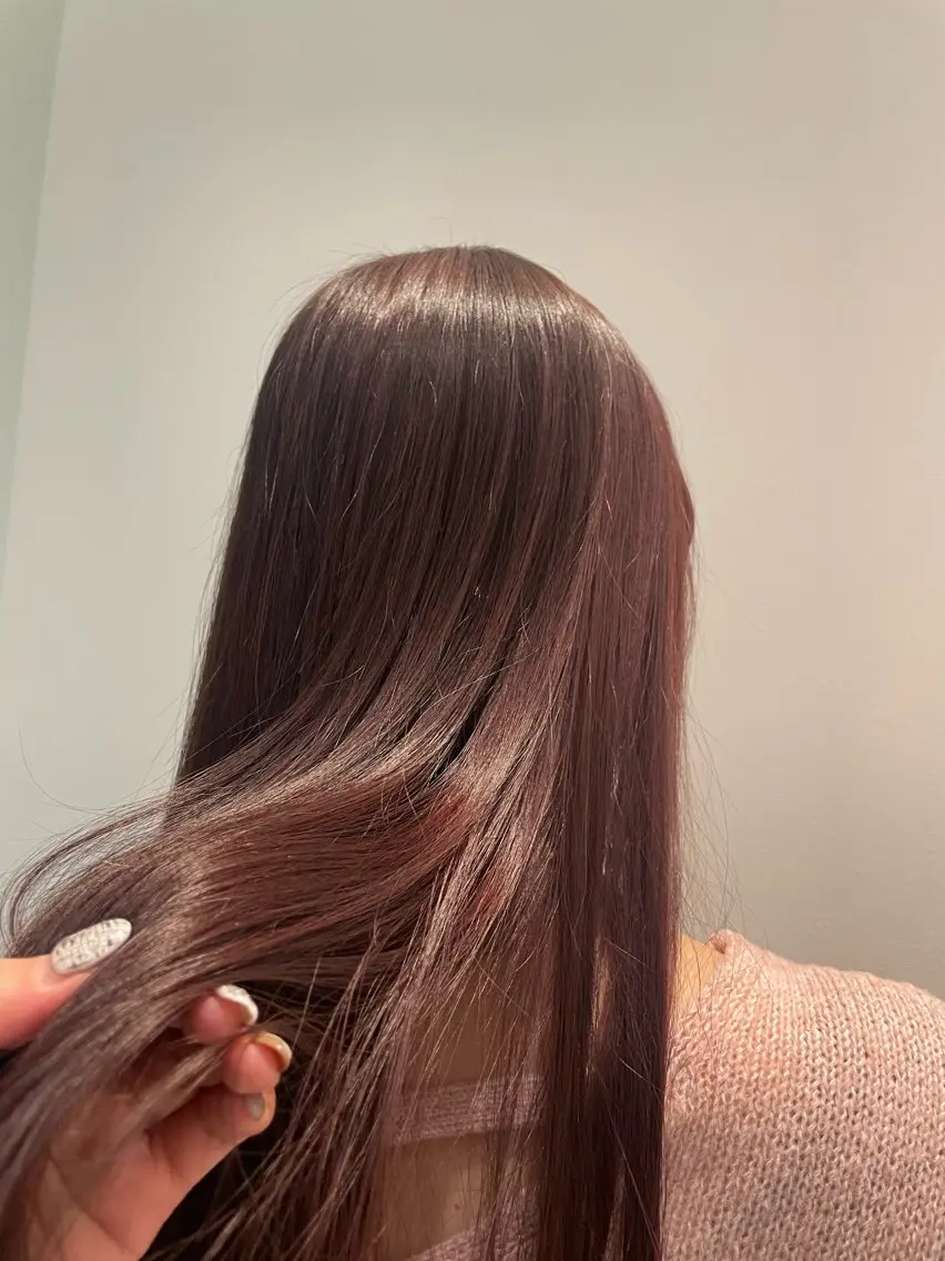 ロング カラー ブラウンカラー ピンクカラー ピンクブラウン 堀 ゆきみのヘアスタイル