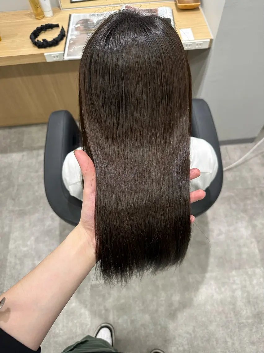ロング 縮毛矯正 巻ける髪質改善🫧ハ イライト/永田汰伊智のヘアスタイル