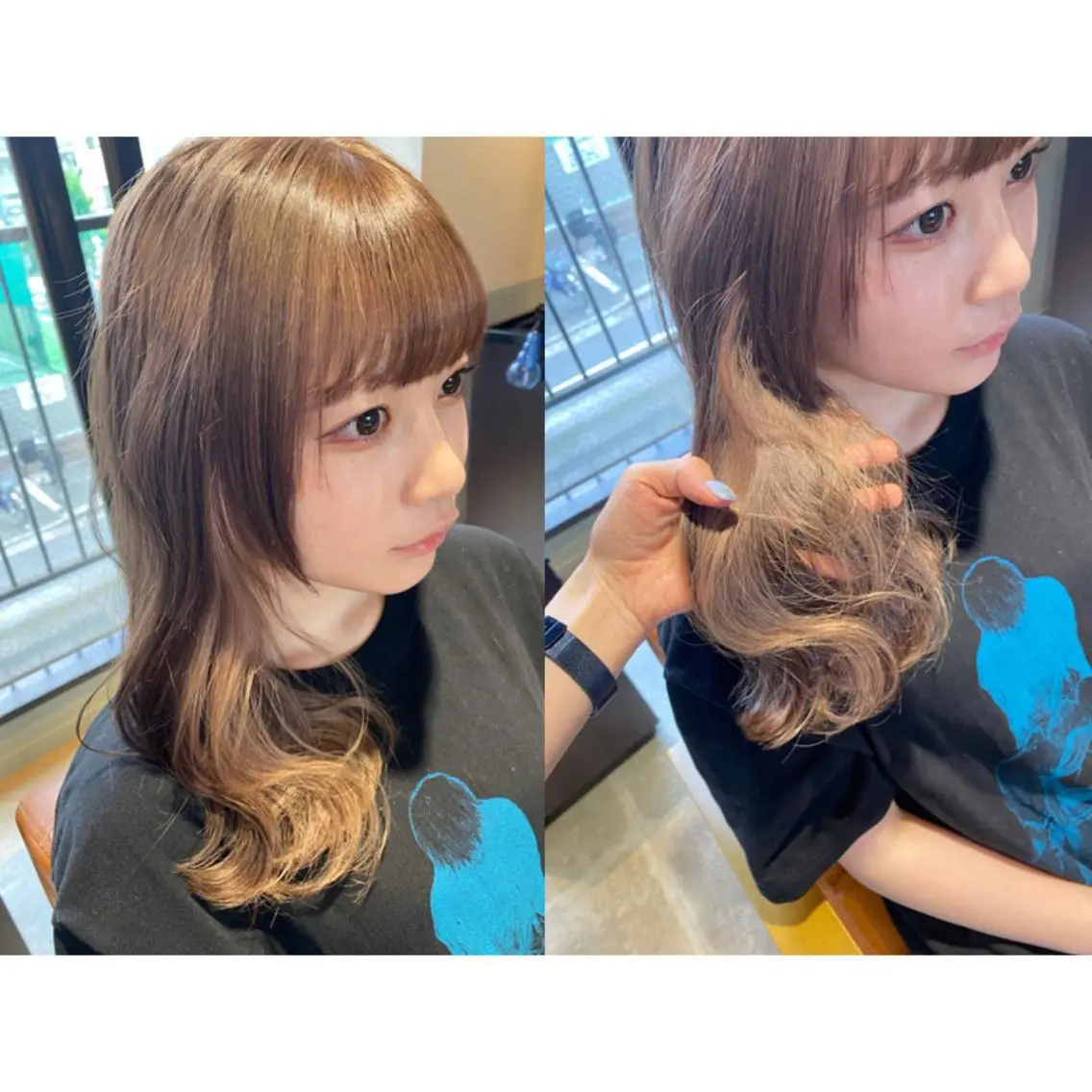 イヤリングカラー🩷似合わせ前髪カット➕ブリーチカラー➕Aujua❷stepトリートメント【ブリーチ/フェイスレイヤー】の写真