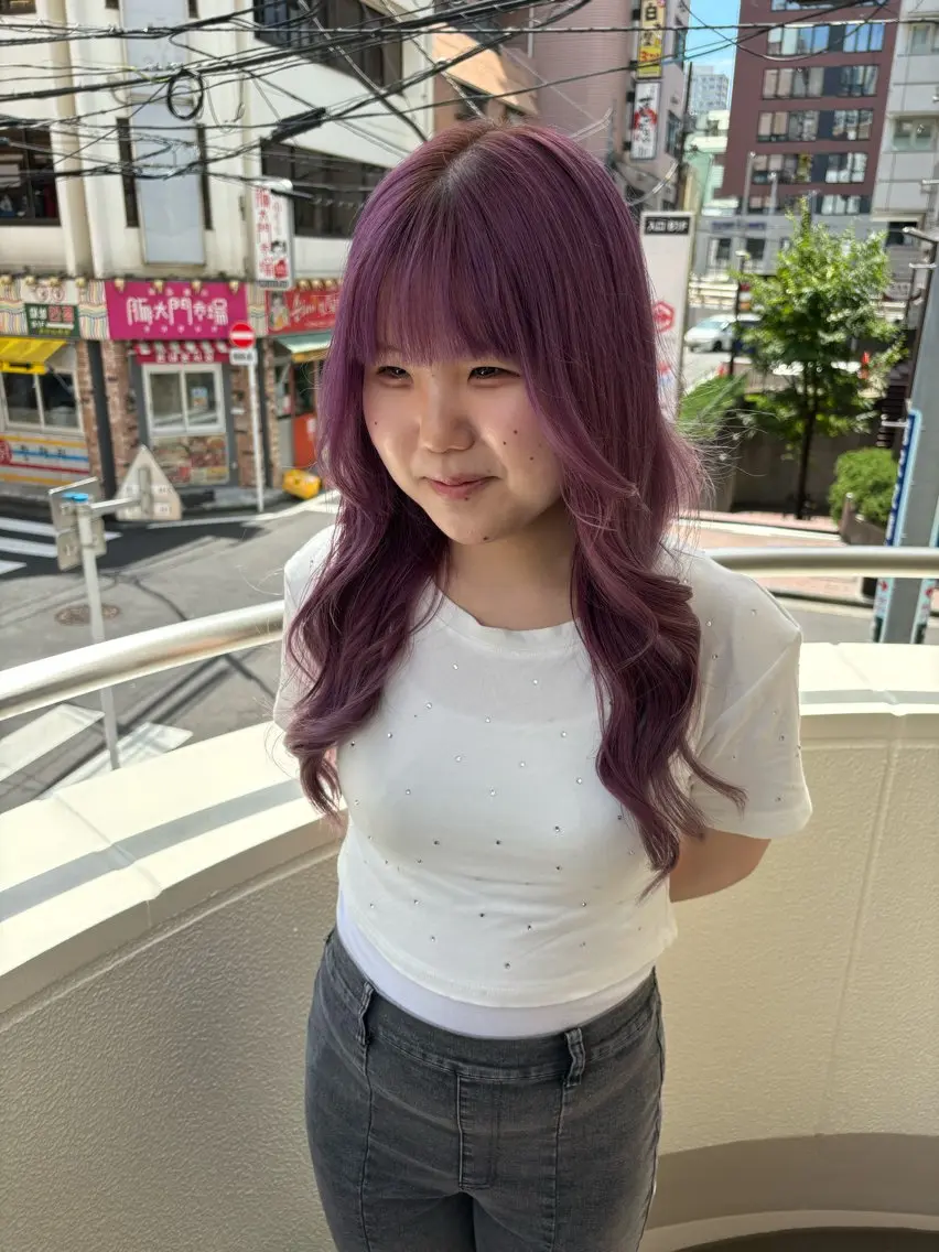 ロング カラー 羽エクステ/シール エクステ/横浜駅5分のヘアスタイル
