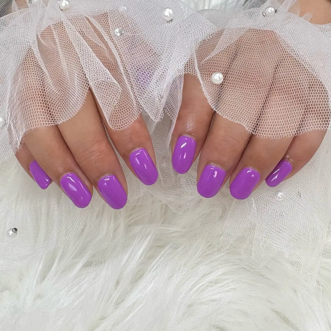 ネイル ワンカラーネイル パープル ハンドネイル SHINE nail salonのネイルデザイン