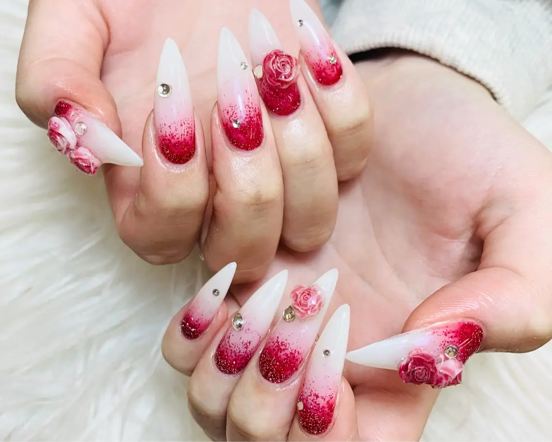 ネイル チークネイル 長さ出し フットネイル 韓国ネイル マグネットネイル ハンドネイル ハンドケア AN NAIL _HOAのネイルデザイン