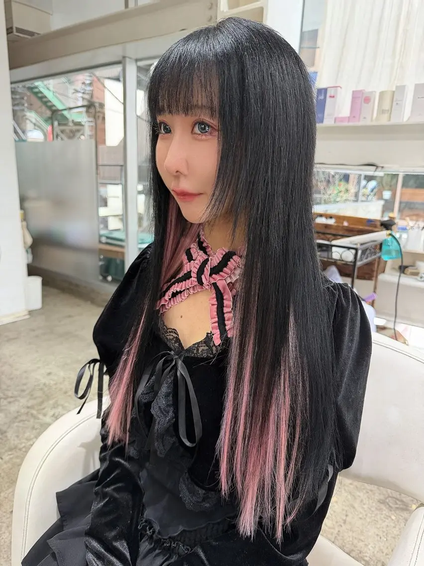 ロング シールエクステ ボブ エクステ ロング エクステ makoto 池袋 カラー カットのヘアスタイル