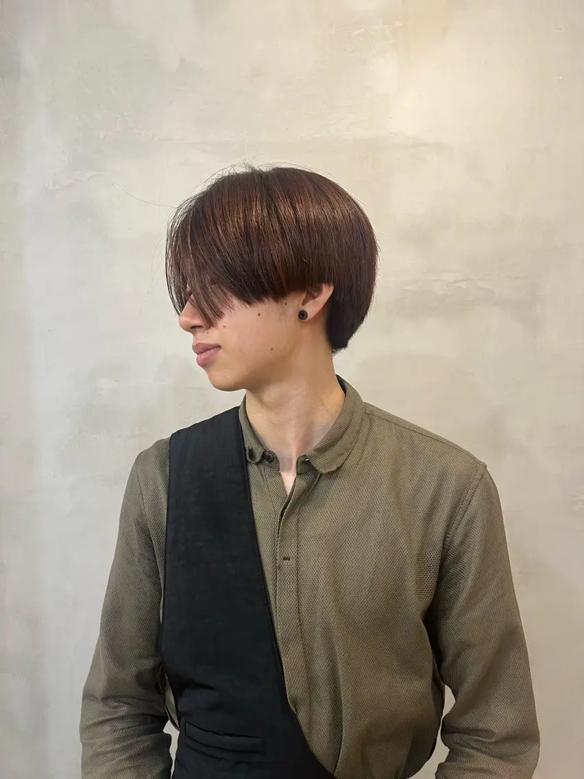 カラー ブラウンカラー オレンジ 尾藤 浩一のヘアスタイル