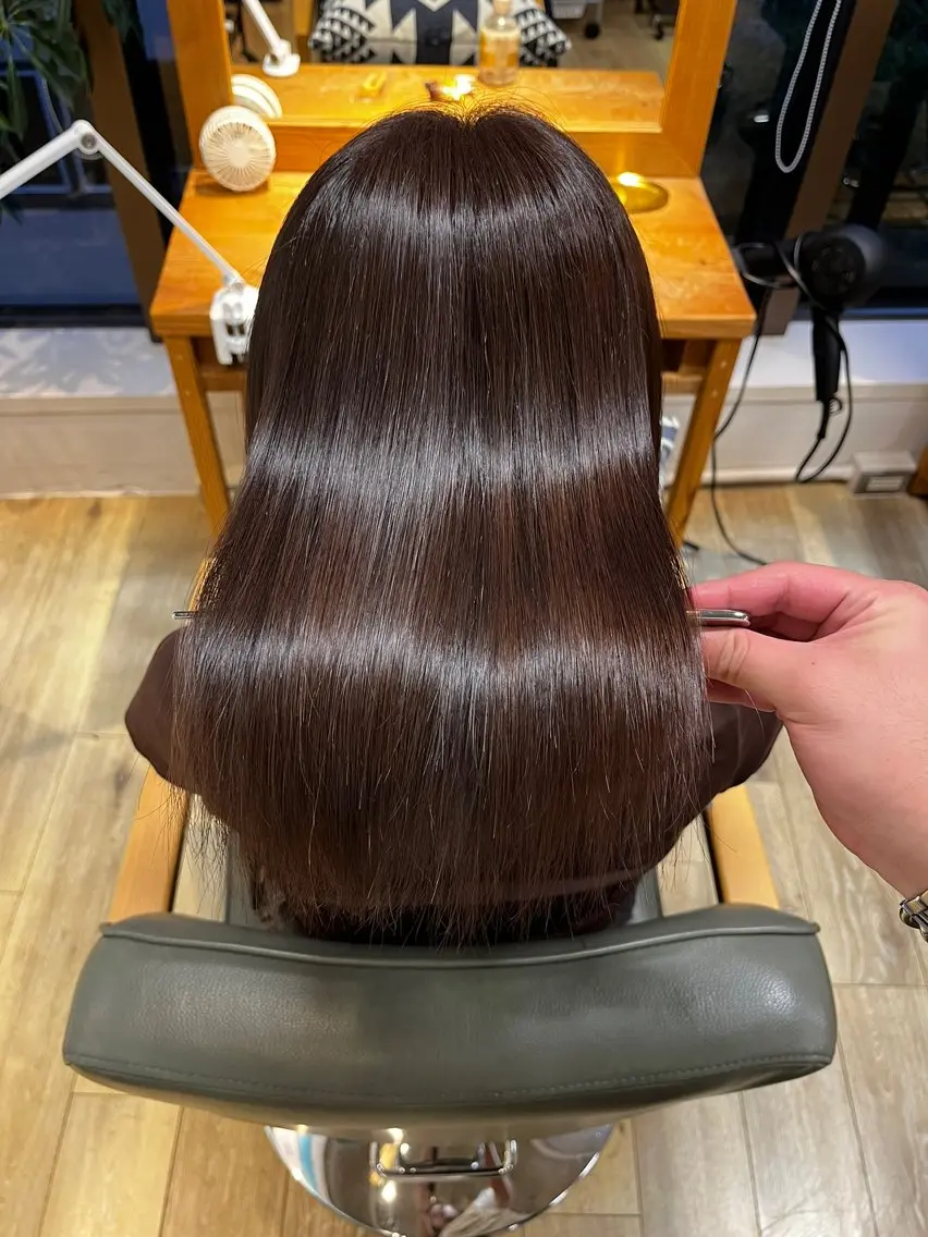 セミロング カラー ブラウンカラー ミント カット ヘアカラー トリートメント メテオカラー/ 縮毛矯正/高橋勇樹のヘアスタイル