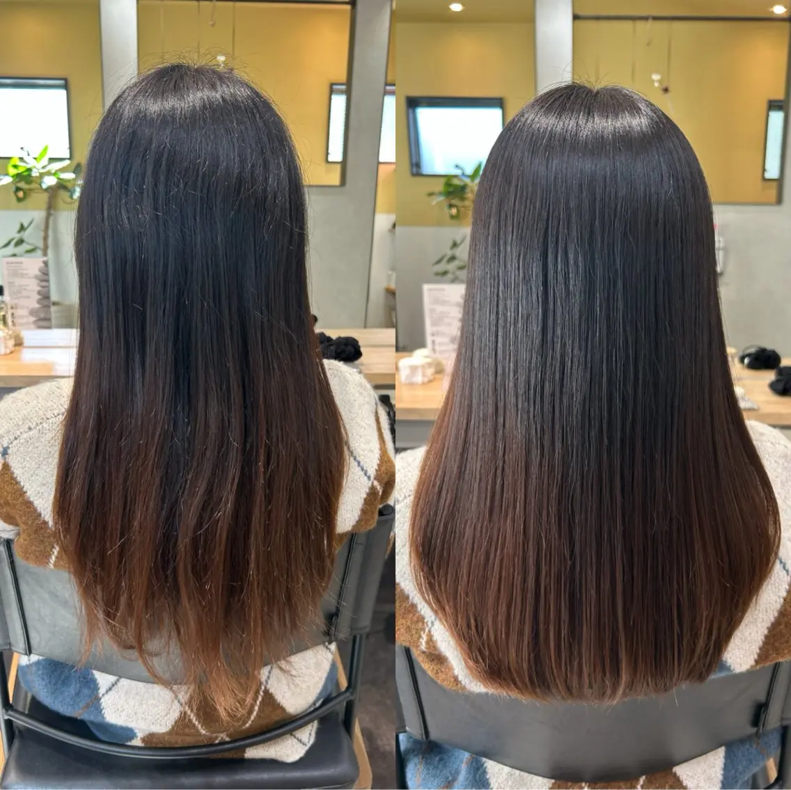 ロング パーマ 髪質改善 ストレートパーマ カット 縮毛矯正 トリートメント hubhair レイヤー/透明感のヘアスタイル