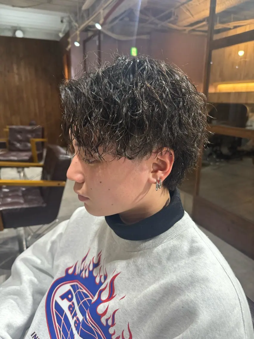 メンズカット+ツイストスパイラルパーマ+ダメージケアTR付の写真