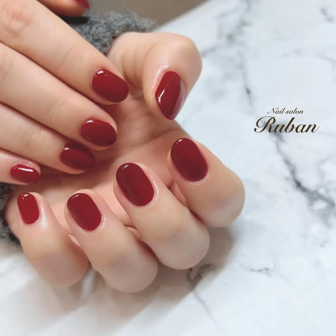 ネイル ボルドー ワンカラーネイル Nail salon Rubanのネイルデザイン