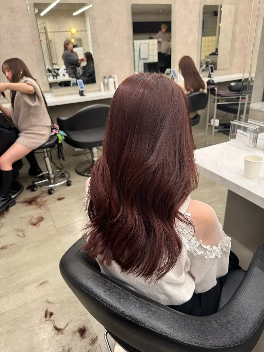 セミロング カラー パーマ ヘアアレンジ メンズ キッズ 韓国系🇰🇷🩶 艶暗髪/MEIのヘアスタイル