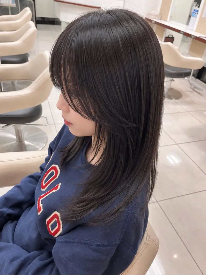 セミロング カラー ヘアアレンジ カット 韓国レイヤー/透明感 💎Tomoya💎のヘアスタイル