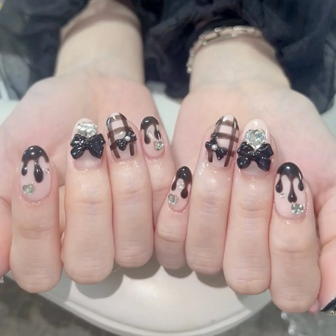 ネイル オーロラネイル 長さ出し フラッシュネイル フレンチネイル ジェルネイル ハンドネイル ハンドケア CiCi Nail Salonのネイルデザイン