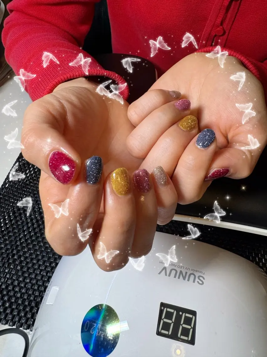 ネイル フラッシュネイル キラキラネイル ショートネイル Naris Nail salonのネイルデザイン