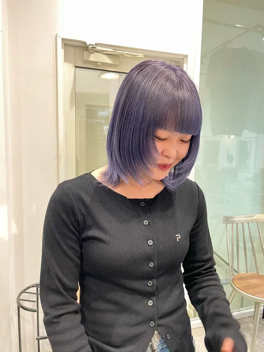 ミディアム カット ヘアカラー トリートメント KAZU keshiki大名のヘアスタイル