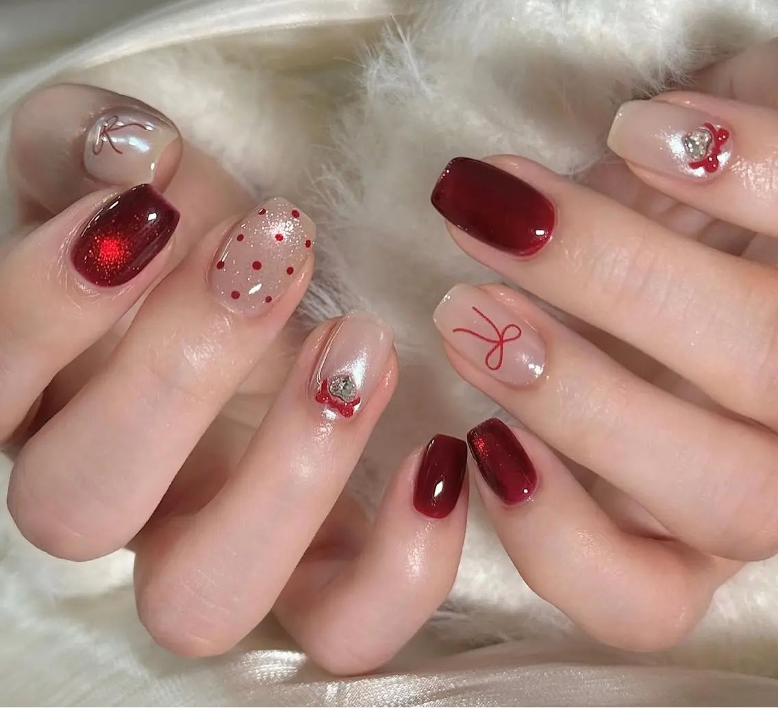 ネイル ハンドネイル 🎀PG🩵 ネイルサロンのネイルデザイン