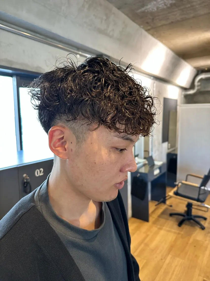 ショート パーマ メンズ カット パーマ スナップフォト確認 お願いします!竹内のヘアスタイル