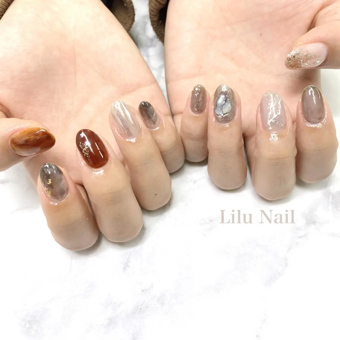 ネイル ニュアンスネイル モチの良さ◉ フィルインネイル♡のネイルデザイン