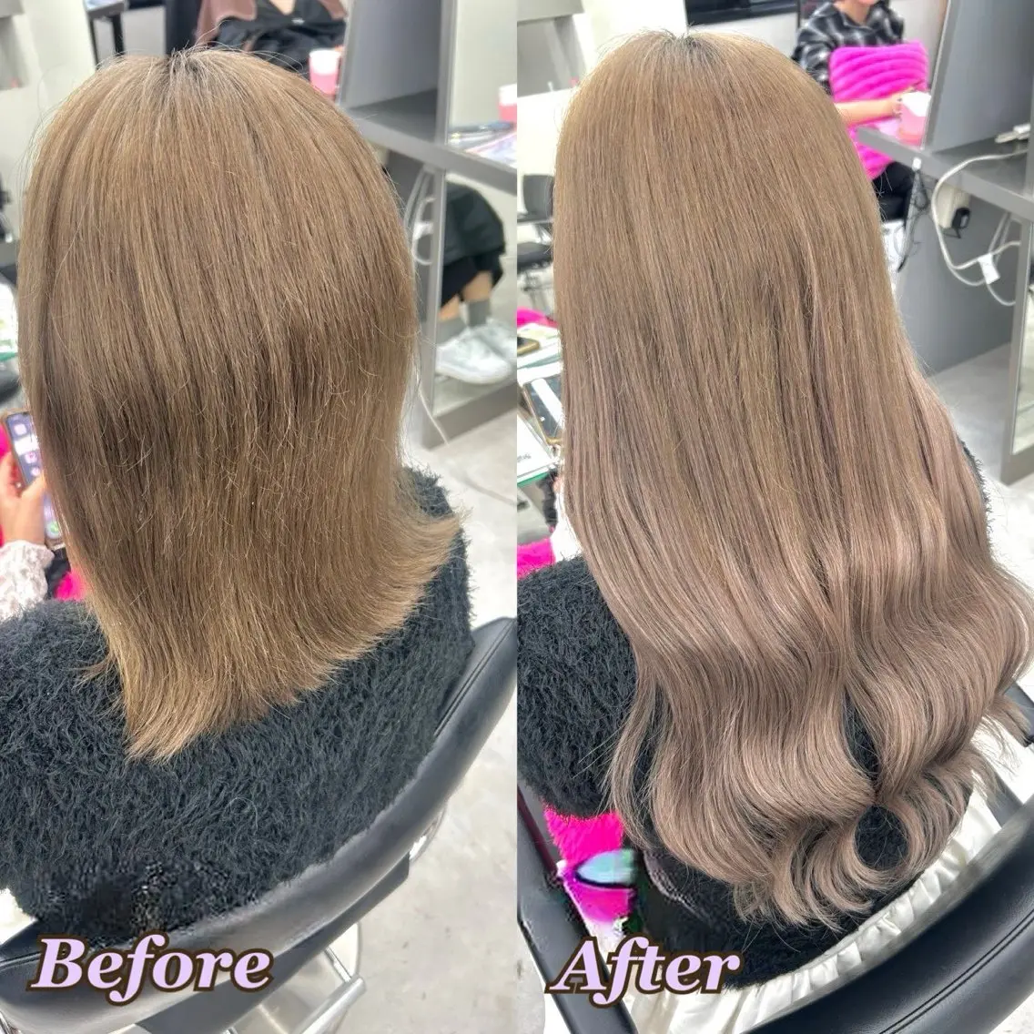 エクステ ヘアメ🎀推しカラー 🥣横浜/しほ🧸のヘアスタイル