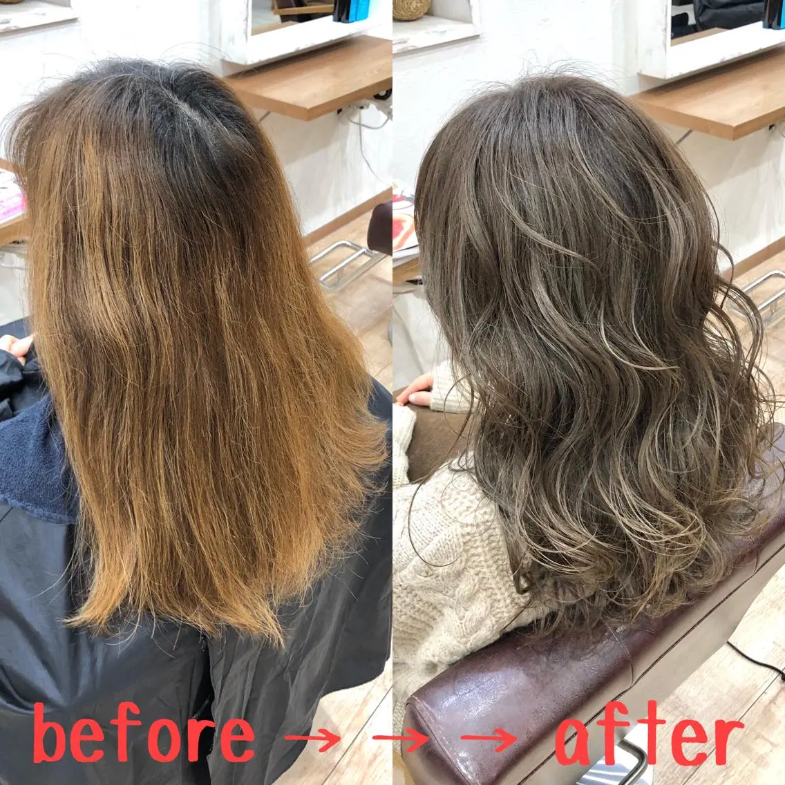 カラー 透明感カラー ハイライトカラー やじま ひろこのヘアスタイル