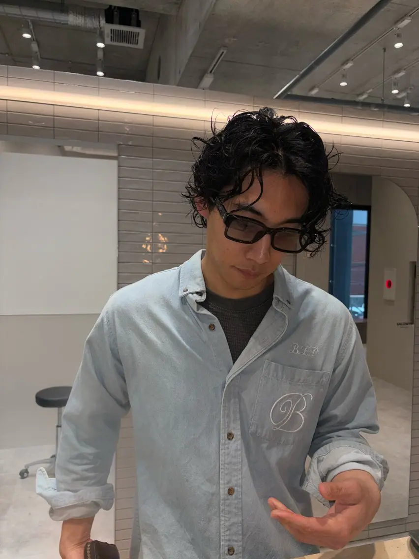 ショート パーマ メンズ カット パーマ 吉武 茂暉のヘアスタイル