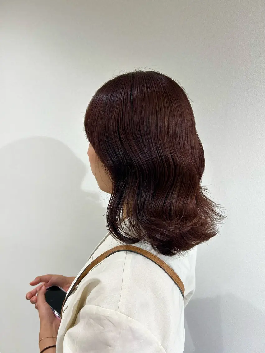 ミディアム カラー レッドカラー トリートメント カット ヘアカラー トリートメント 🩰ニシムラヒカリ 半個室salon♡*のヘアスタイル