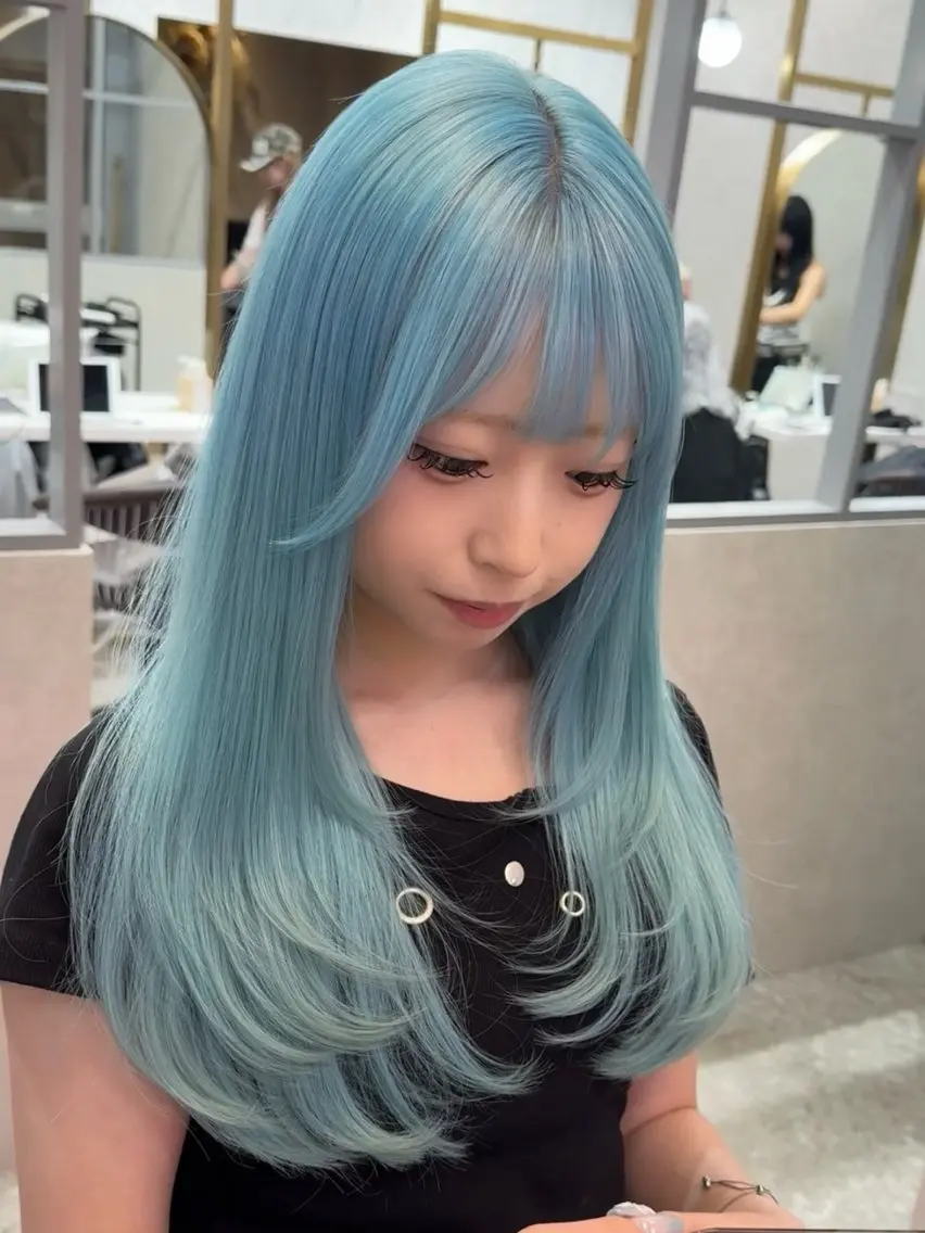 ロング カラー カット ヘアカラー トリートメント レイヤーダブルカラー KYONのヘアスタイル