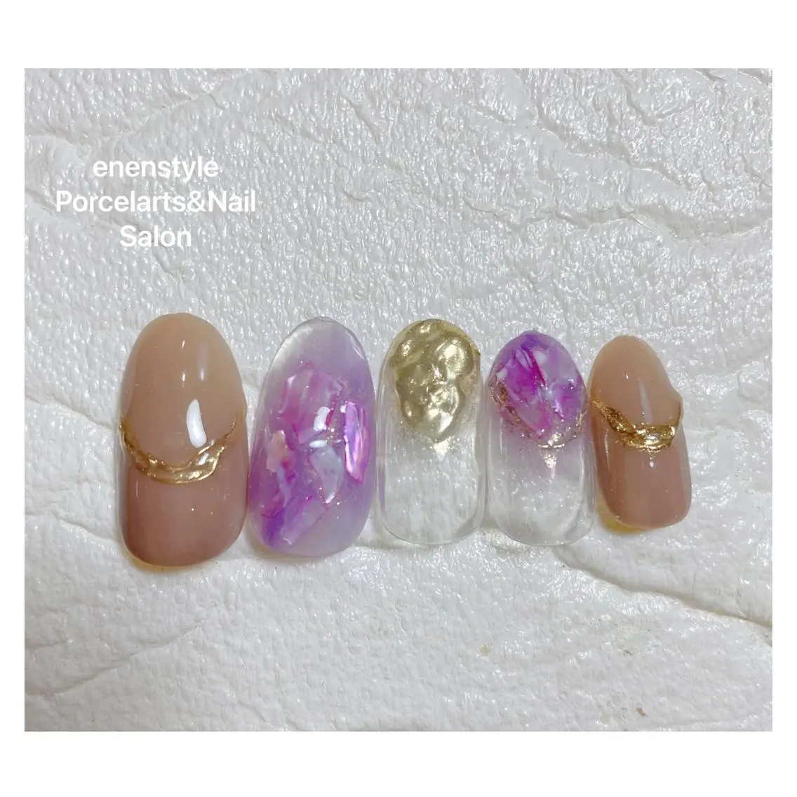 ミディアム ネイル ハンドネイル 🐾enen style 🐾のネイルデザイン