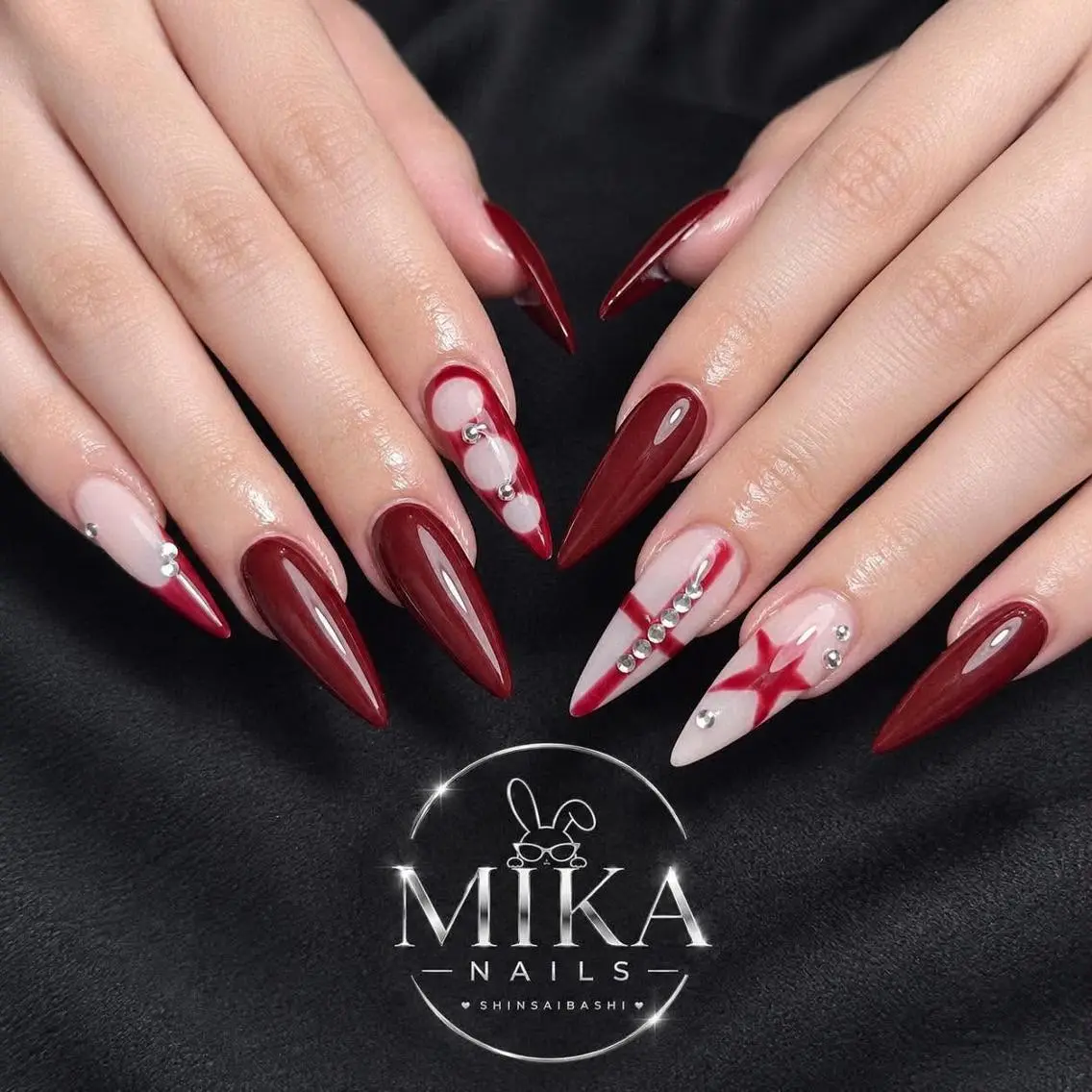 ネイル アートネイル チークネイル ドット フットネイル フレンチネイル ハンドネイル Mika Nails 心斎橋のネイルデザイン
