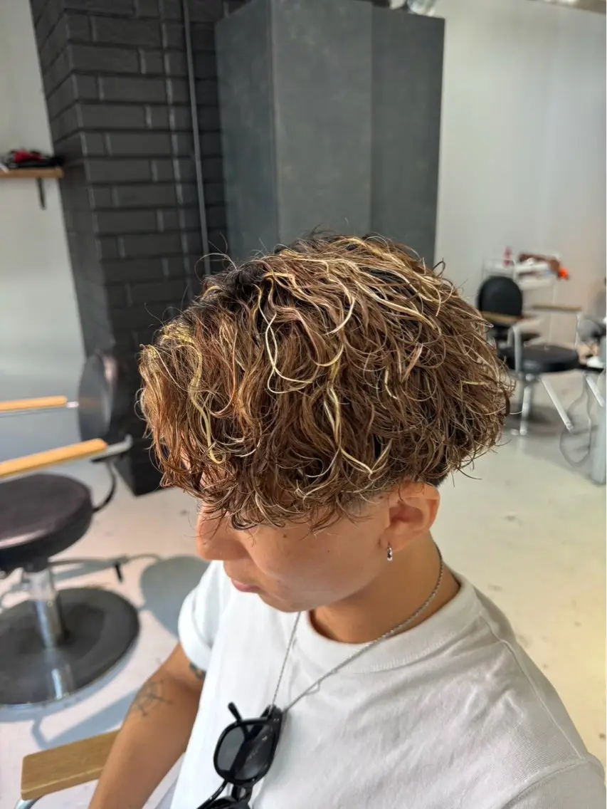 メンズ メンズハイライト 青木 星翔のヘアスタイル