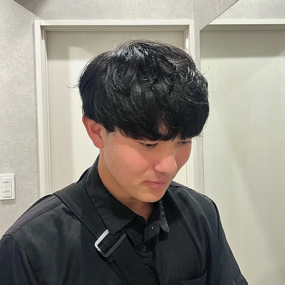 ミディアム パーマ メンズ ミディアムパーマ メンズパーマ ニュアンスパーマ カット パーマ 蜂谷香恋/メンズ カット/パーマのヘアスタイル