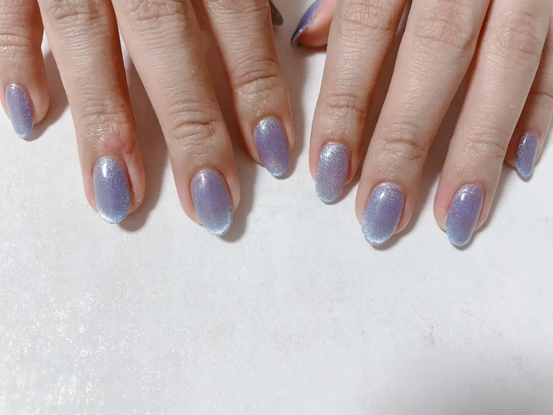 ネイル フレンチネイル ジェルネイル ガラスフレンチ 韓国ネイル マグネットネイル kiki nail たまプラーザのネイルデザイン