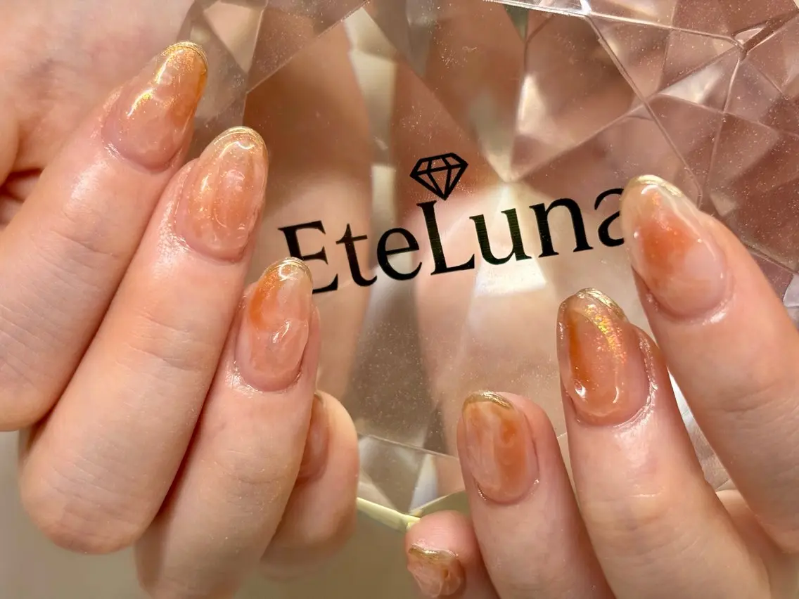 ネイル 持ち込み ニュアンスネイル 春ネイル ハンドネイル ハンドケア ETE LUNA NAILのネイルデザイン