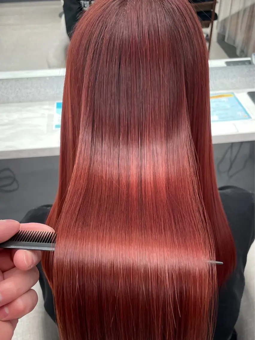 ロング カラー りきと🦋河原町 縮毛矯正/艶カラーのヘアスタイル